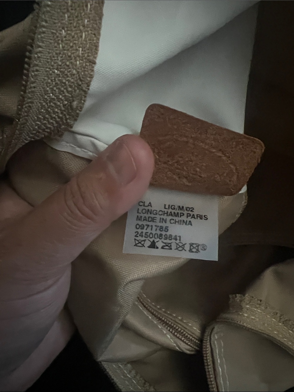 Longchamp Beige Tote Bag with Brown Trim - Picture 12 of 12
